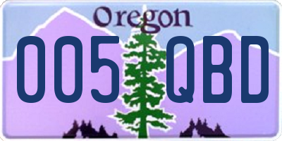 OR license plate 005QBD
