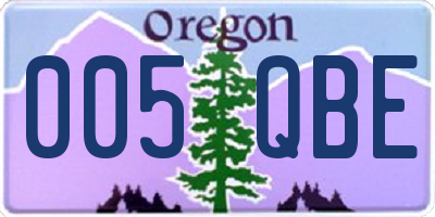OR license plate 005QBE