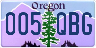 OR license plate 005QBG