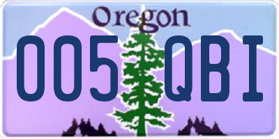 OR license plate 005QBI