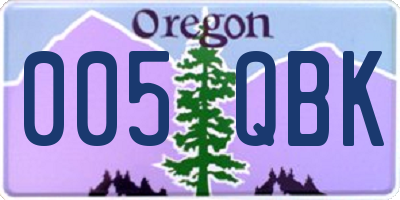 OR license plate 005QBK