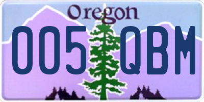 OR license plate 005QBM