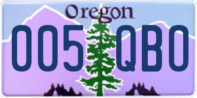 OR license plate 005QBO