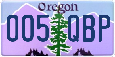 OR license plate 005QBP