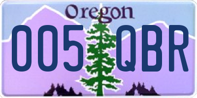 OR license plate 005QBR