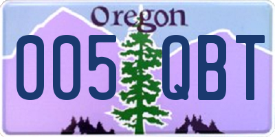 OR license plate 005QBT