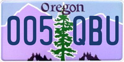 OR license plate 005QBU