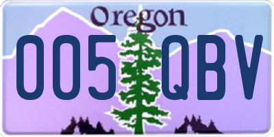 OR license plate 005QBV