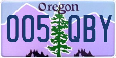 OR license plate 005QBY