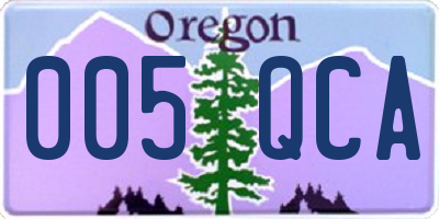 OR license plate 005QCA