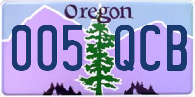 OR license plate 005QCB