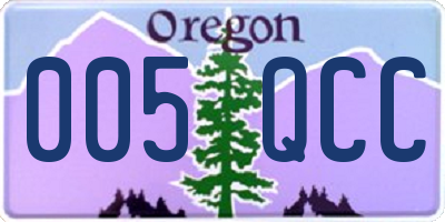 OR license plate 005QCC