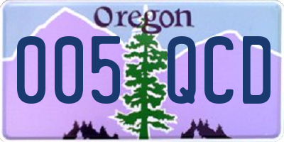 OR license plate 005QCD