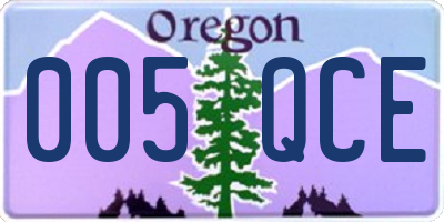 OR license plate 005QCE