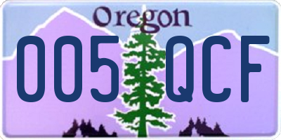 OR license plate 005QCF