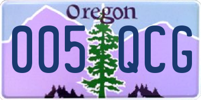 OR license plate 005QCG