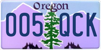 OR license plate 005QCK