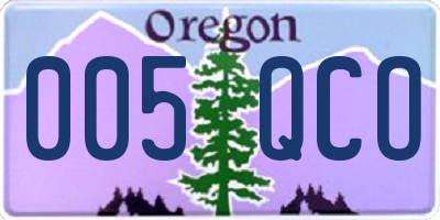 OR license plate 005QCO