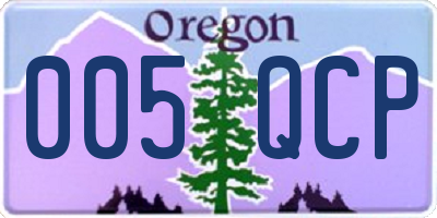 OR license plate 005QCP
