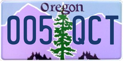 OR license plate 005QCT