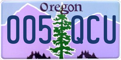 OR license plate 005QCU