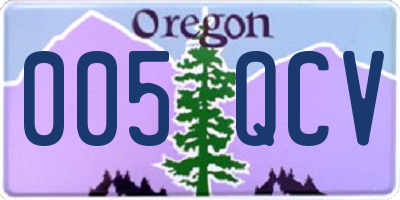OR license plate 005QCV