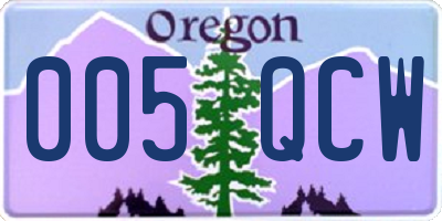 OR license plate 005QCW