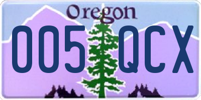 OR license plate 005QCX