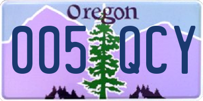 OR license plate 005QCY