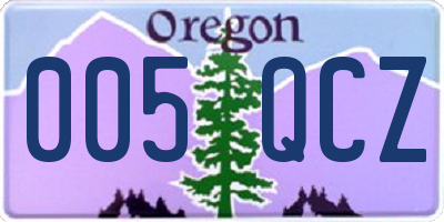 OR license plate 005QCZ