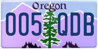 OR license plate 005QDB