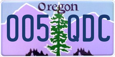 OR license plate 005QDC