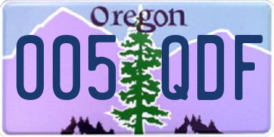 OR license plate 005QDF