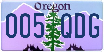 OR license plate 005QDG