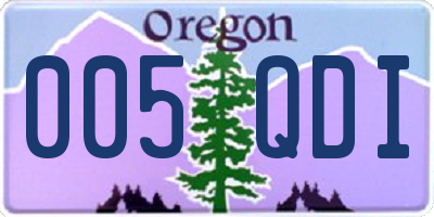 OR license plate 005QDI