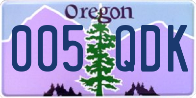 OR license plate 005QDK