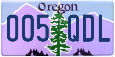 OR license plate 005QDL