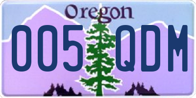 OR license plate 005QDM