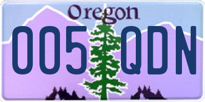 OR license plate 005QDN