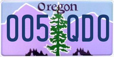 OR license plate 005QDO