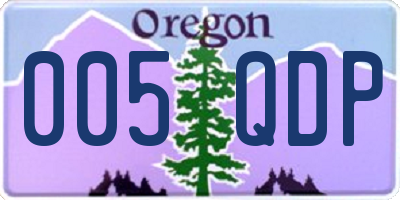 OR license plate 005QDP