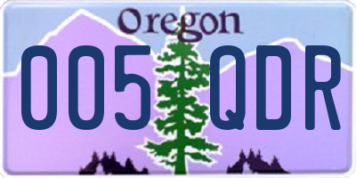 OR license plate 005QDR