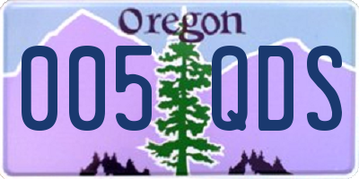 OR license plate 005QDS