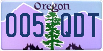 OR license plate 005QDT
