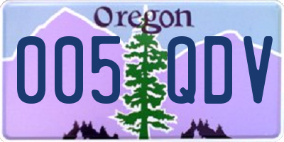OR license plate 005QDV