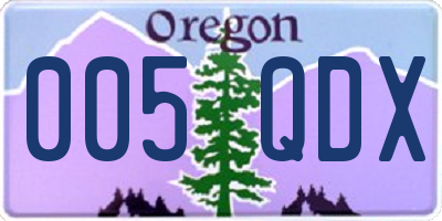 OR license plate 005QDX