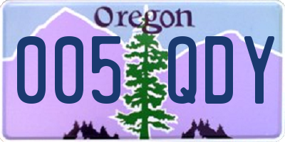 OR license plate 005QDY
