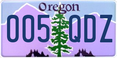 OR license plate 005QDZ