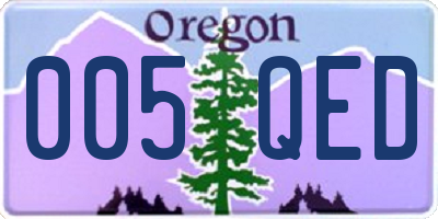 OR license plate 005QED