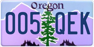 OR license plate 005QEK